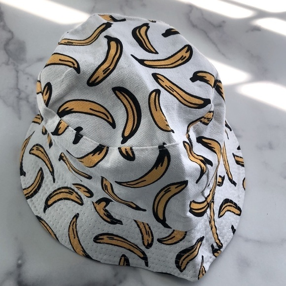 Urban Outfitters Reversible Banana Print Bucket Fisherman Hat Summer Cap Unisex - Picture 8 of 10